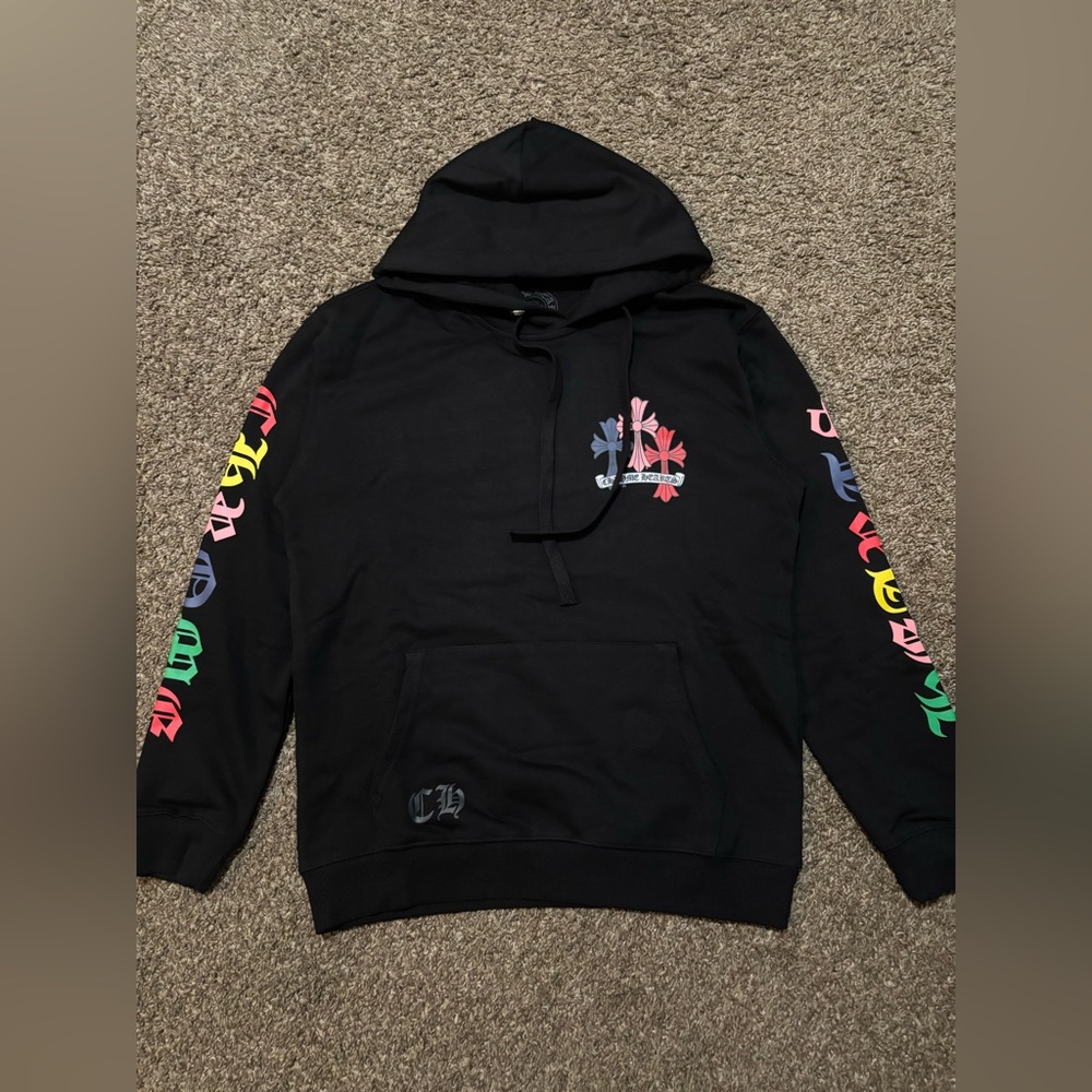 Chrome Hearts Black Hoodie with Colorful Graphics